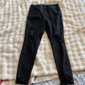 Judy Blue Black Distressed Skinny Jeans